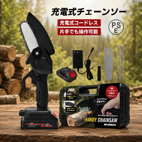 充電式チェーンソー 収納ケース付き 電動チェーンソー 充電式ハンディソー 充電式チェーンソー コードレスチェーンソー ハンディチェーンソー