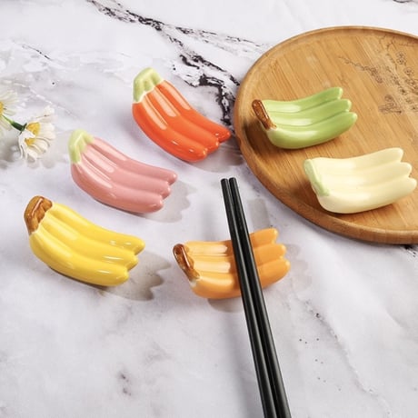バナナ 箸置き 6色セット 果物 フルーツ　和食器 可愛い バナナの箸置き 陶器製