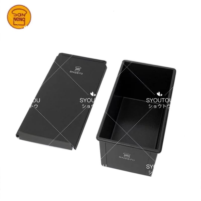 三能ジャパン ブラックコート 1斤 食パン型 フタ付 SN2870 低糖パン