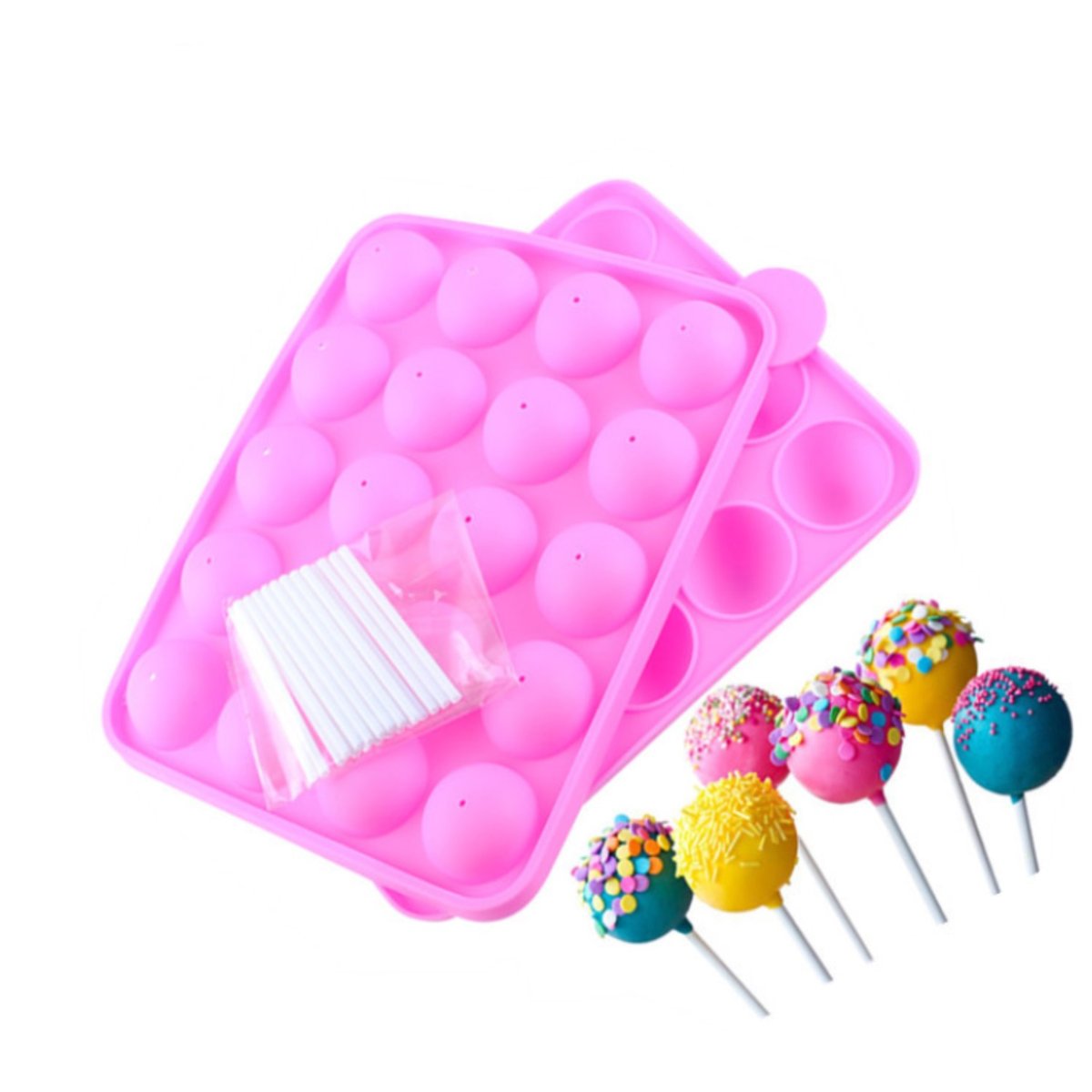 ロリポップ シリコンモールド型 棒付き ボール型 半球型 チョコ