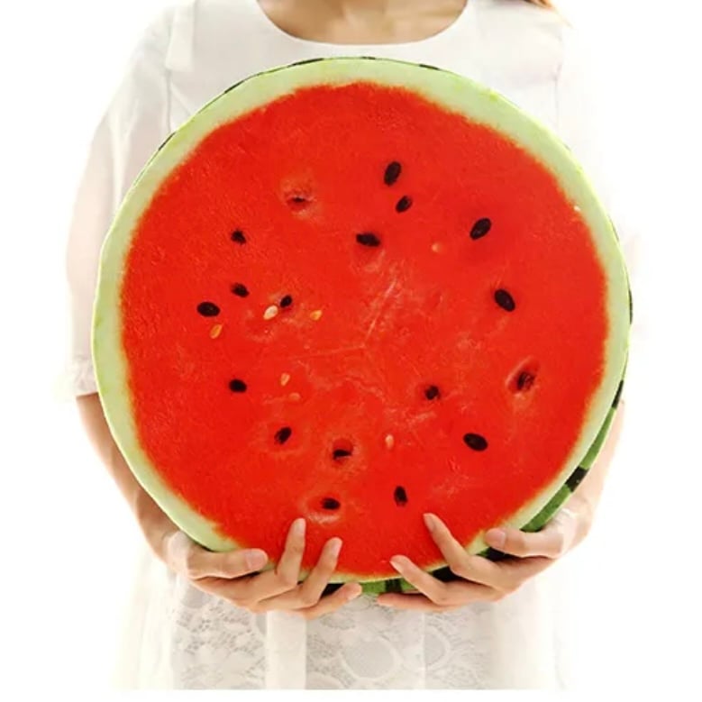 スイカ 座布団 38*6.5cm 果物 フルーツ 抱き枕 ふわふわ マット 夏日