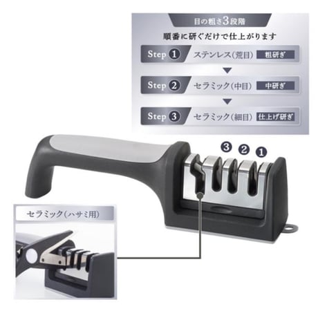 包丁研ぎ器 砥石4連 シャープナー はさみも研げる 包丁磨き 切れ味復活 包丁研ぎ機 4連式シャープナー