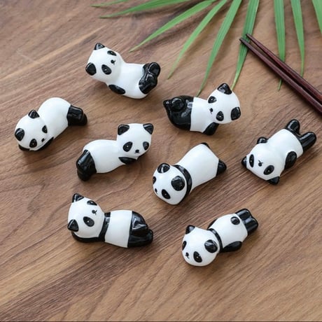 パンダ 箸置き 8匹 セット　くまの箸置き　動物 陶器製 箸置き 食器 くまちゃん 熊