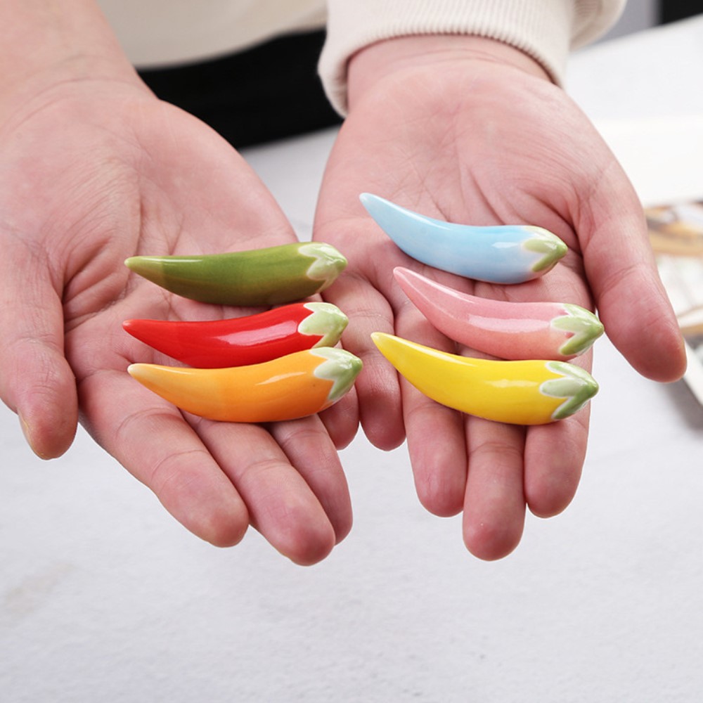 唐辛子 箸置き 6色セット 赤とうがらし 激辛 辛い 青色唐辛子 和食器