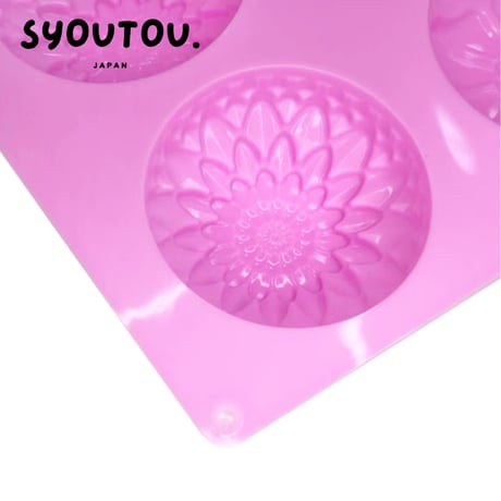 大きめ 丸形 3種類花 シリコンモールド型  ひまわり 菊　立体花型