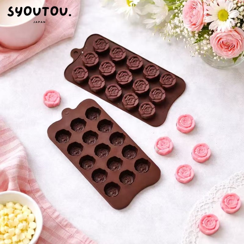 チョコレート 型抜き 製菓 型どり 薔薇 ばら 21個 お菓子作り バラ（薔薇）のクッキー型 お菓子作り 製菓用 抜き型 型抜きクッキー型