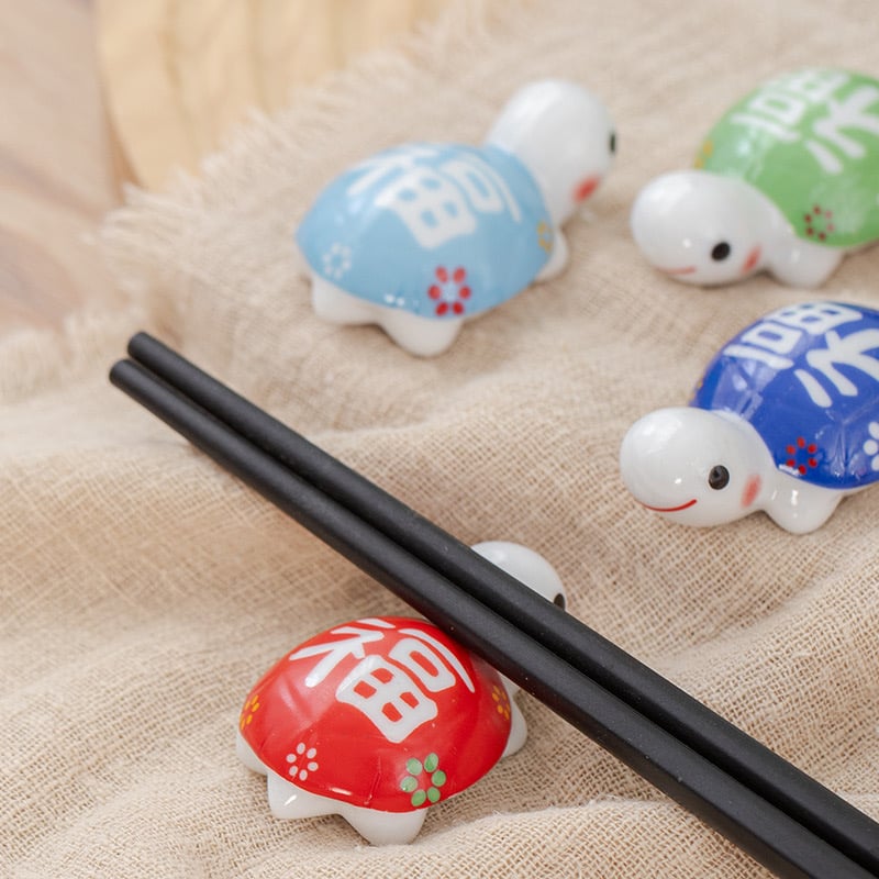 カメ 箸置き 5色セット 和食器 可愛い 亀の箸置き 動物 陶器製 箸置き
