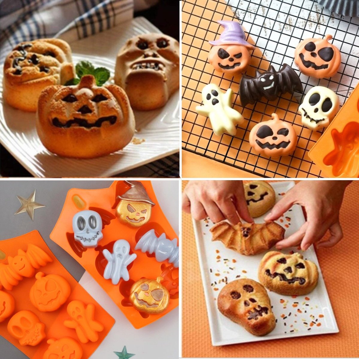 ハロウィン シリコンモールド型 かぼちゃ 蝙蝠 幽霊 鬼 抜き型 | SYOUTOU