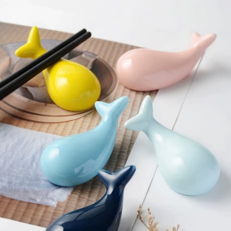 鯨 箸置き 5色セット 魚 和食器 可愛い クジラ 箸置き 動物 陶器製 箸置き
