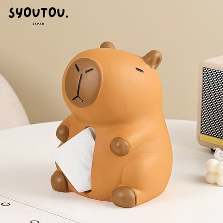 カピバラ ティッシュケース 水豚 動物 磁器 収納 北欧  飾り 動物モチーフ寝室インテリア