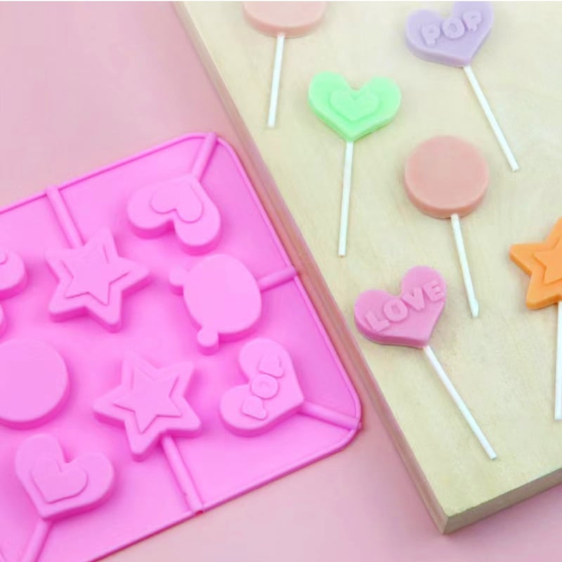 くまちゃんハート♡ロリポップ ハッピー ロリポップ シリコンモールド型 棒付き ハート型 スター型