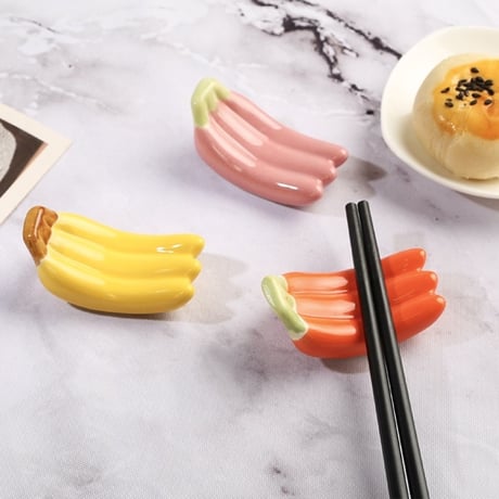 バナナ 箸置き 6色セット 果物 フルーツ　和食器 可愛い バナナの箸置き 陶器製