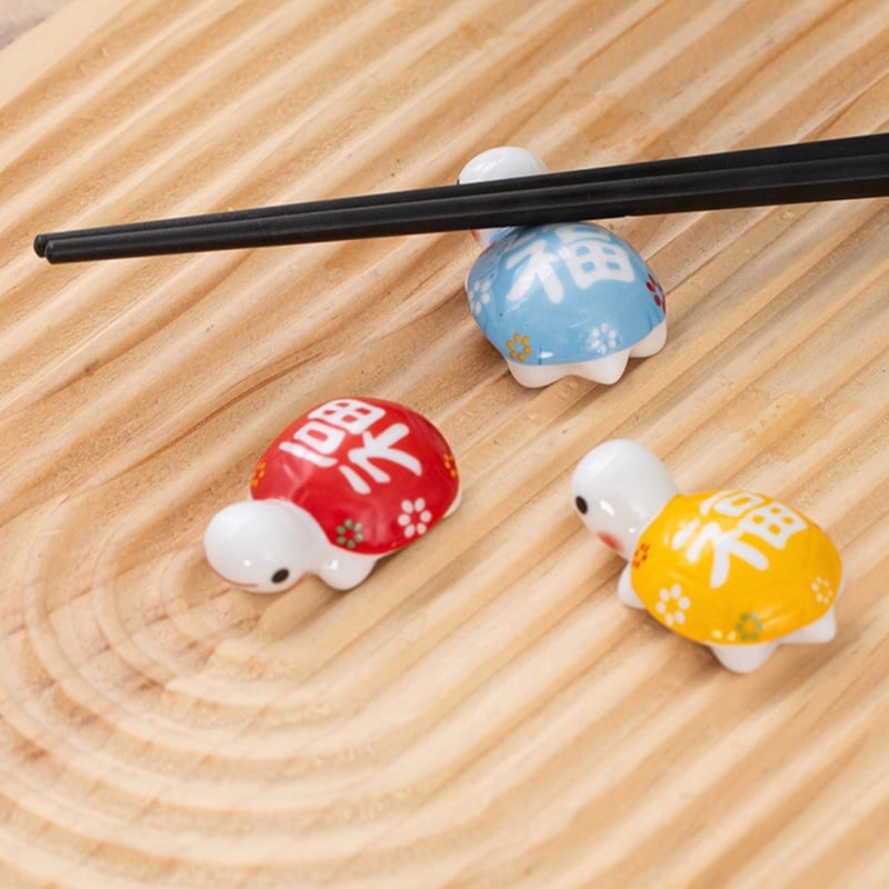 カメ 箸置き 5色セット 和食器 可愛い 亀の箸置き 動物 陶器製 箸置き