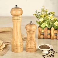 木製 ブラックペッパー ミル グラインダー　手動挽き 岩塩
