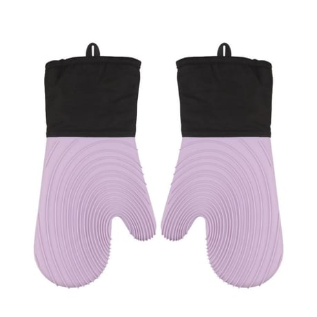 紫　シリコン耐熱オーブンミット 耐熱オーブンミット 耐熱手袋 2個セット