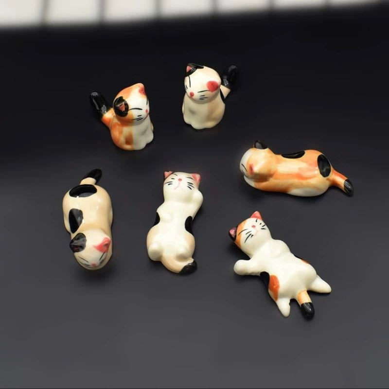 猫ちゃん 箸置き 6匹 セット 和食器 可愛い ねこの箸置き 動物