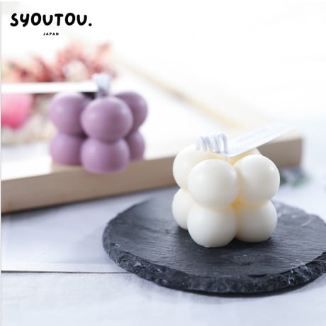 小 ボンボンキャンドル シリコンモールド型 もくもく 雲型 正角形 立体パズル キューブパズル スピードキューブ 知育玩具