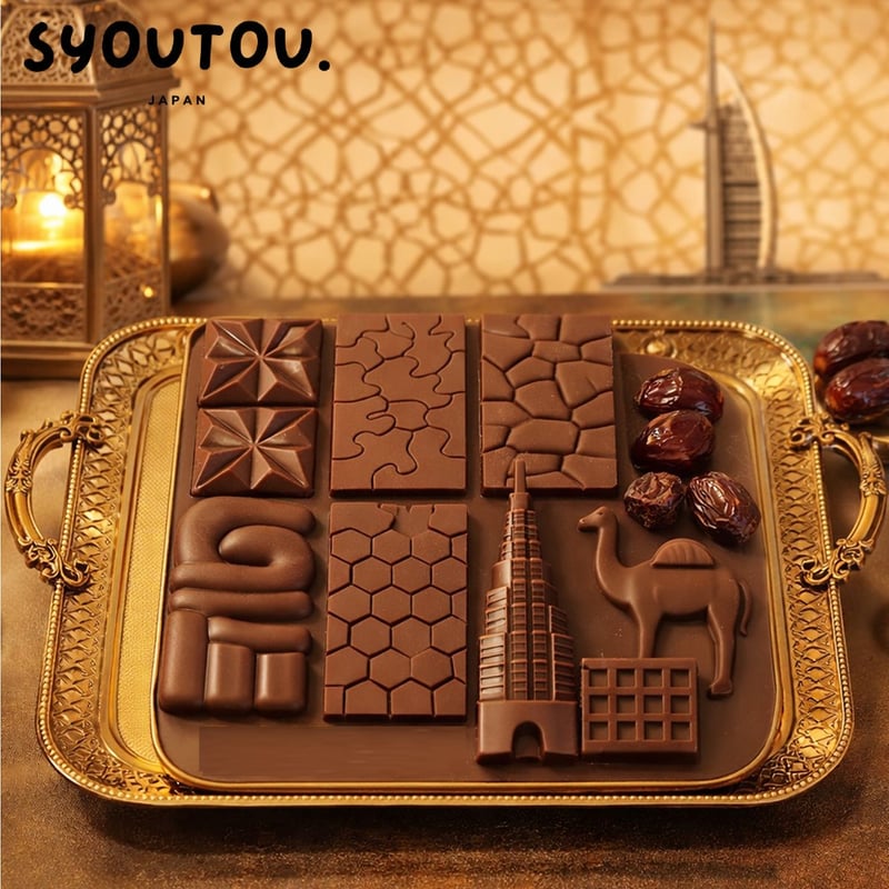 6種類 板チョコ シリコンモールド型 タイル チョコ型 バレンタイン
