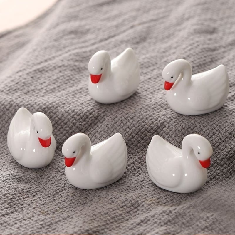 白鳥 箸置き 5個セット 和食器 可愛い ハクチョウの箸置き カモ アヒル