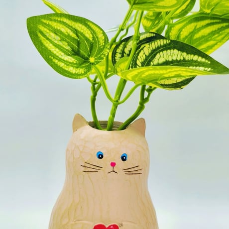 手作り 木製猫花瓶 ガラス試験管付き　花器　部屋の装飾　家の飾り　猫ちゃん　ネコ　ねこ