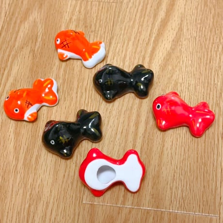 金魚 箸置き 6個セット さかな 魚 動物 和食器 可愛い 金魚の箸置き 陶器製