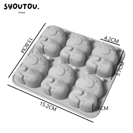 カピバラ シリコンモールド型  可愛い 水豚 動物 ぶた ネズミ 抜き型