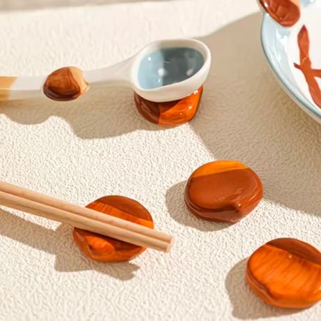 栗 箸置き 2色ミスス 6個セット くり 栗の実 甘栗 野菜 シリーズ 和食器 可愛い 栗の箸置き 陶器製