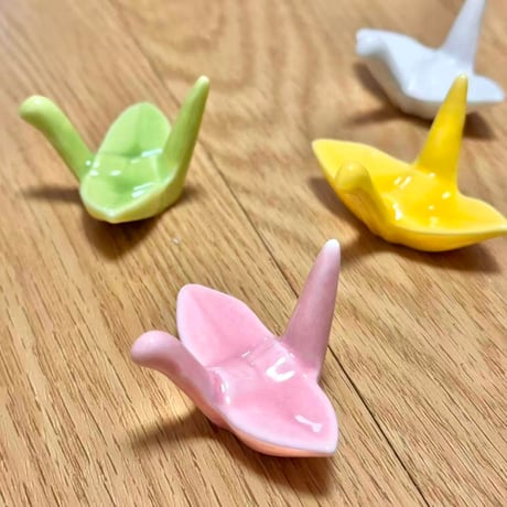 折り鶴 箸置き 6色セット 鶴 和食器 可愛い 鳥 箸置き 動物 陶器製 箸置き