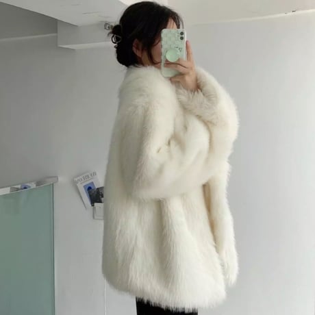 オーバーシルエットガウンファーコート/アウター/5色展開/2022AW
