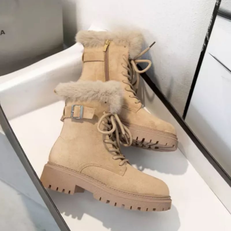 インサイドファースエードレースアップショートブーツ/2色展開/22.5  