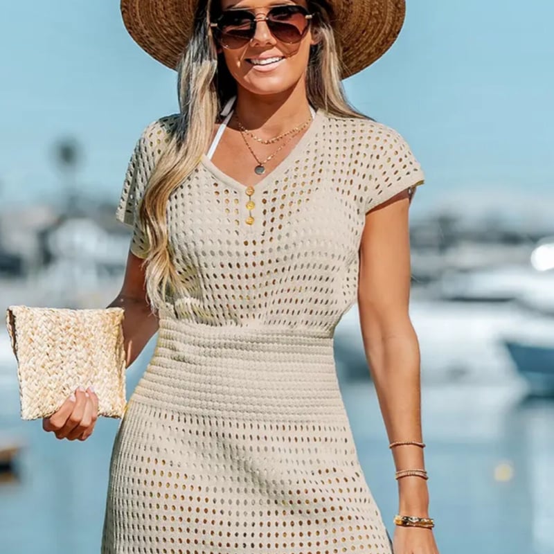 サマーニットメッシュビーチミニワンピース/3色展開/S.M.L/2023SS