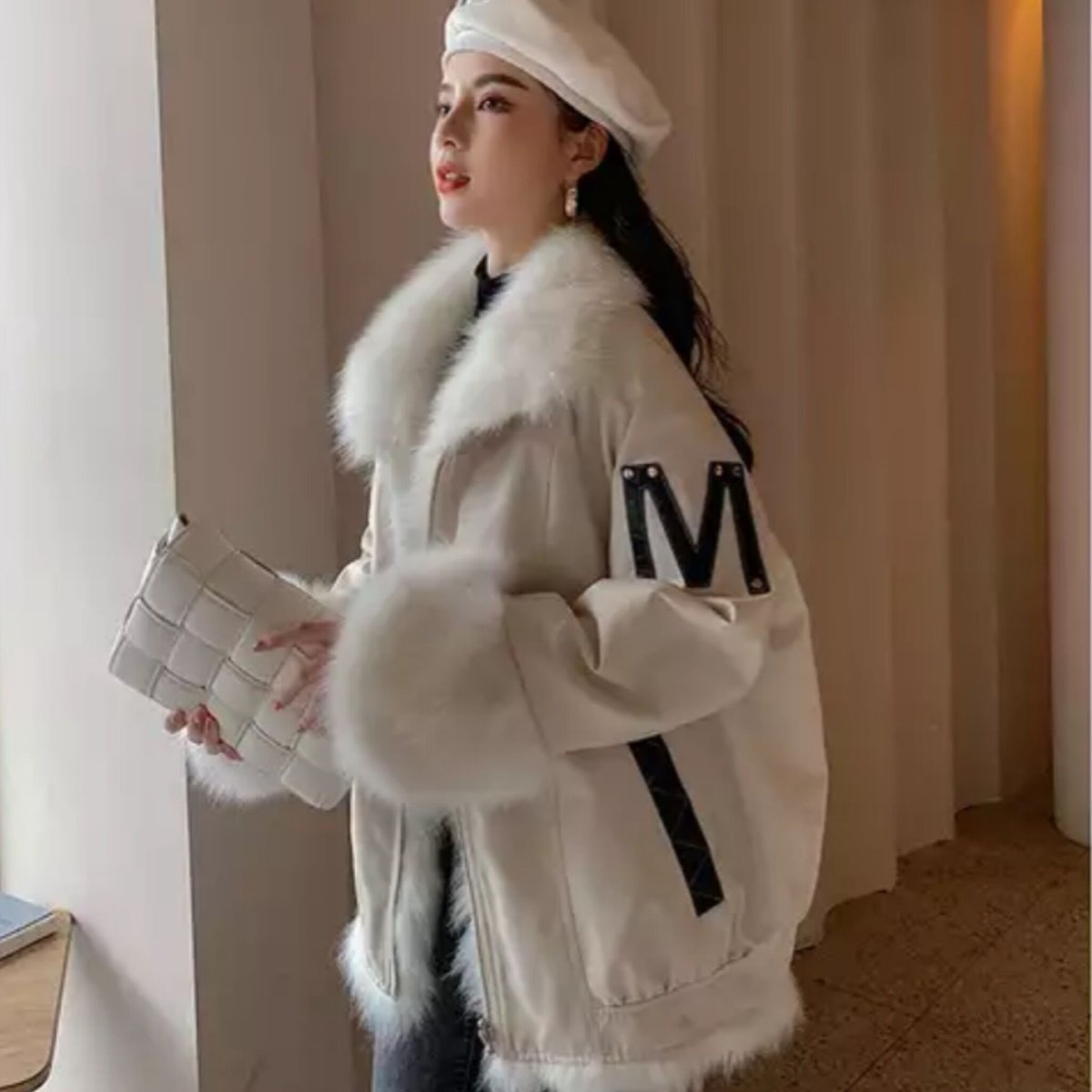 ワンポイントMロゴリバーシブルインナーファーコート/S.M.L/2022AW 