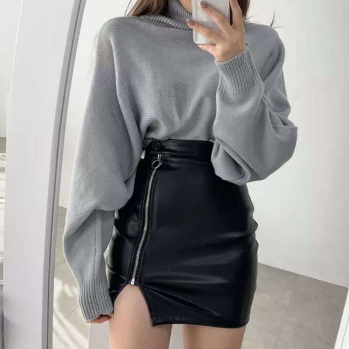 D&G ダークグレー ジッパーミニスカート 24 (IT 38) D&G ダークグレー ジッパーミニスカート 24 (IT 38) D&G