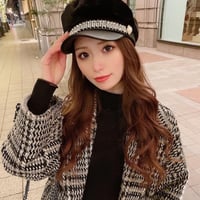 パール&ラインストーンファーキャスケット/帽子/2色展開/2020AW