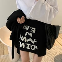 アシンメトリー英字ロゴニットミニスカート/3色展開/ワンサイズ