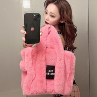 大判ふわふわファースクエアトートバッグ/9色展開/2022AW