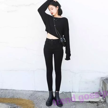 インナーカラーベロアホットスキニーデニム/ジーンズ/4色展開/25～32inch/2019AW