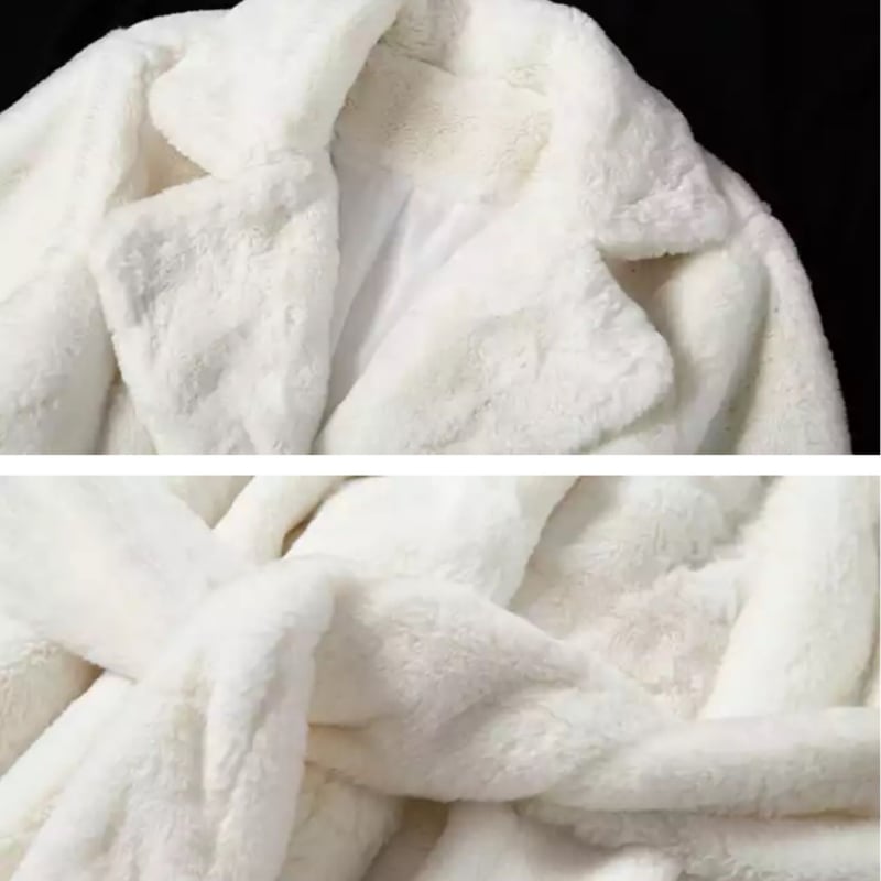 【中古/F】クリームホワイト ウールメルトン ロングガウンコート 中古/F】クリームホワイト ウールメルトン ロングガウンコート