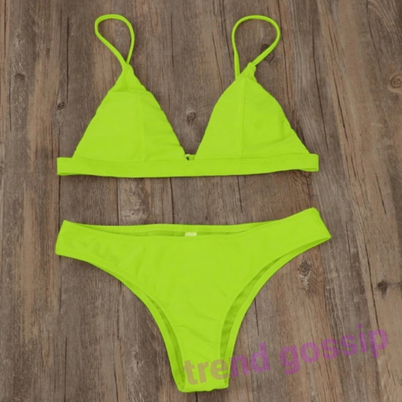 ネオンカラーバリエーション三角ビキニ/水着/5色展開/ S～XL/SS