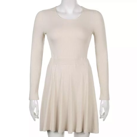 バックトリムリブAラインミニスカートワンピース/4色展開/S.M.L/2022SS