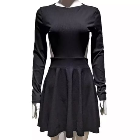 バックトリムリブAラインミニスカートワンピース/4色展開/S.M.L/2022SS