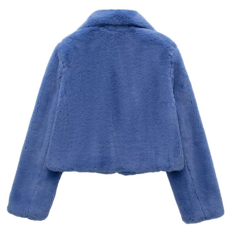 新品タグ付fashionnovaライトブルー ファージャケット水色ギャル STAND