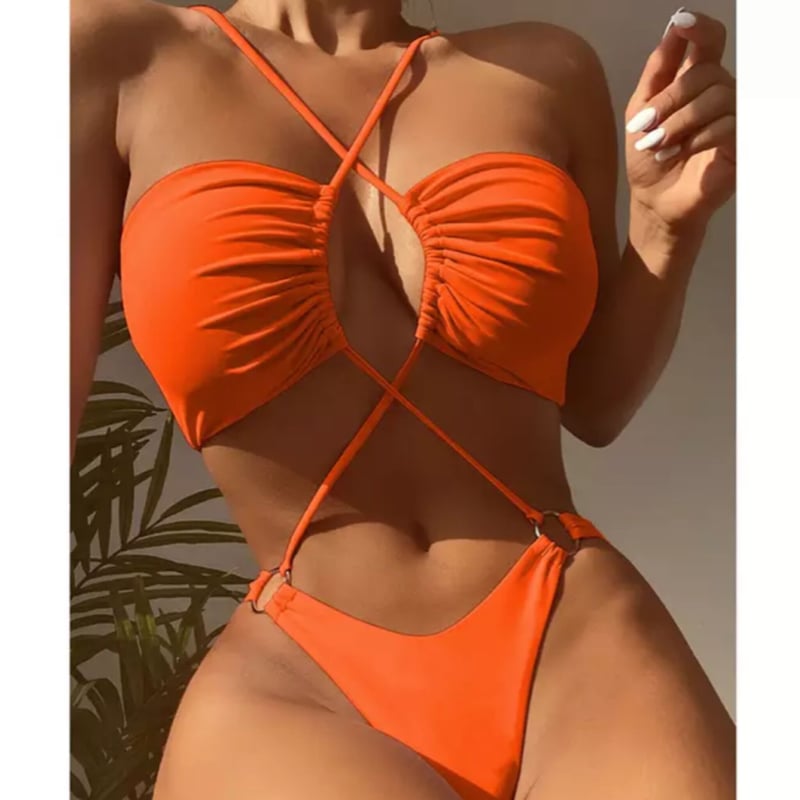 CELINE クロスストラップ ブラックビキニ　上下セット CELINE クロスストラップ ブラックビキニ 上下セット