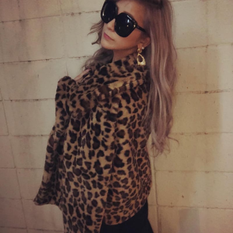 未使用 ザラ フェイクファー×レザー ジャケット レオパード 豹柄