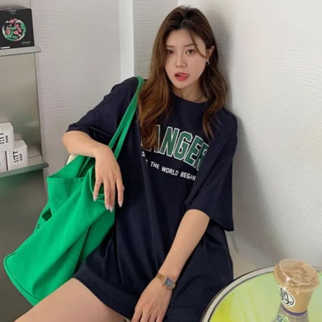 RANGARグリーンロゴオーバーサイズTシャツ/3色展開/S.M.L/2023SS