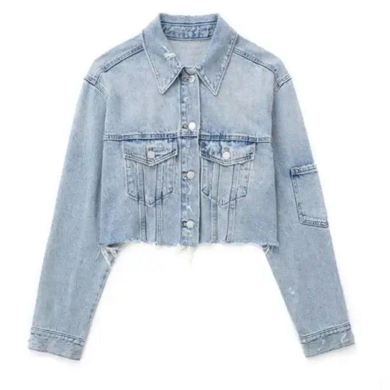 ALLLOU カットオフジャケットデニム カットオフアイスブルーデニムジャケット/XS〜L/2023SS | trendgossip
