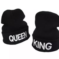 【即納】KING&QUEENニット帽/帽子/バーニー/カップルお揃い