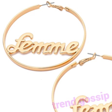 【送料無料】Femme &Babyゴールドフープピアス/アクセサリー
