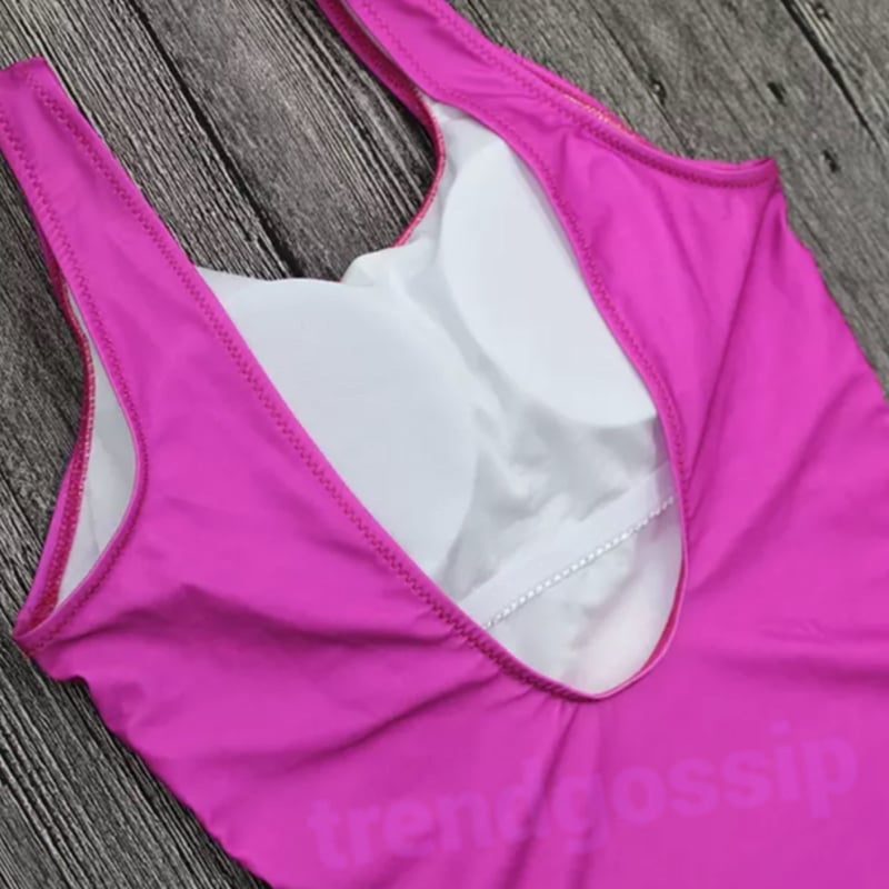 コミカルアイスクリームワンピース水着/パットあり/Black、Pink