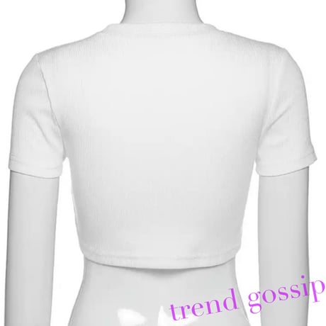 ガーター風ストラップリブクロップドTops/2色展開/S.M.L/2020SS